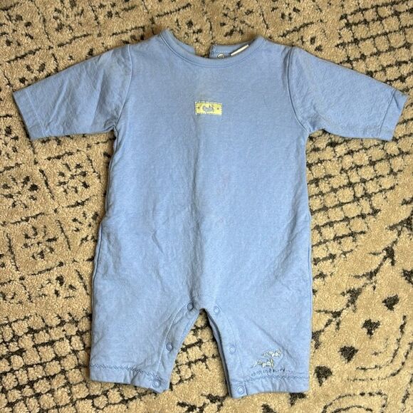 Vintage nanette baby blue airplane “up up and away” romper - 3M - Picture 1 of 5